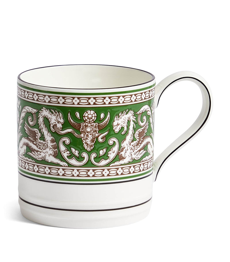 Wedgwood Florentine Verde bone china mug (British brand)