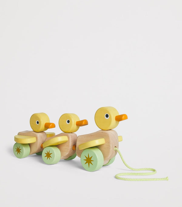 Handmade Wooden Duckling Pull-Along Toy