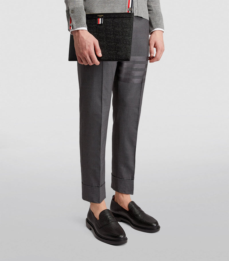 Thom Browne medium leather pouch - British product