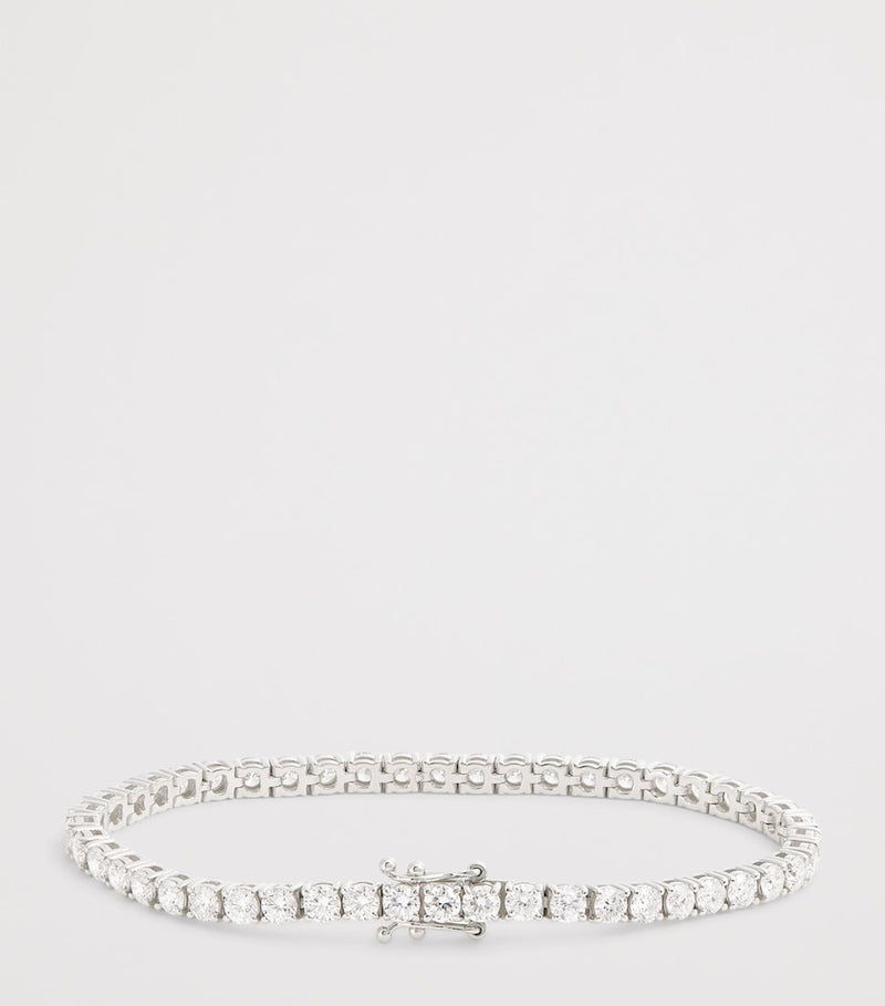 Harrods white gold diamond tennis bracelet 6.00ct - British product