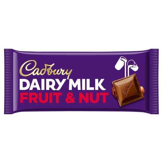 Cadbury Dairy Milk Fruit & Nut Chocolate Bar 180g Block chocolate bars Sainsburys   