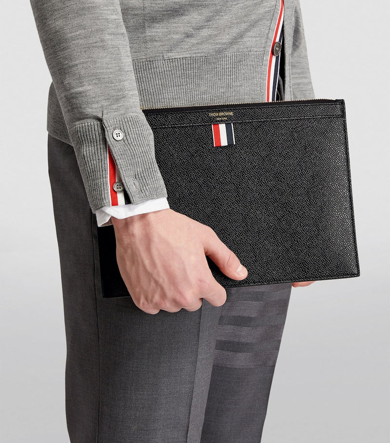 Thom Browne medium leather pouch - British product