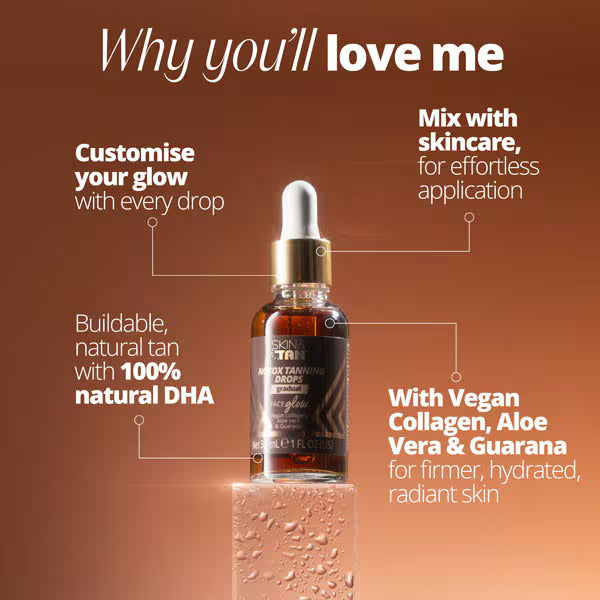 Skin & Tan Notox Face Glow Tanning Drops 30ml (British brand)