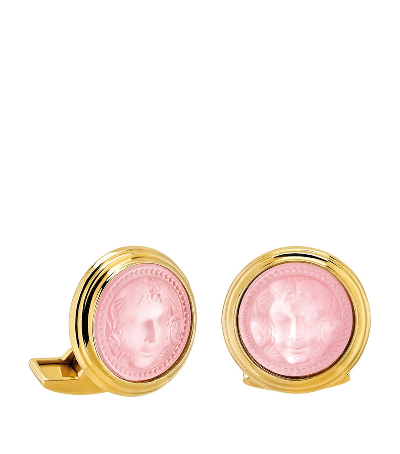 Lalique yellow gold-plated Arethuse cufflinks, UK version