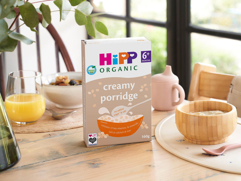 HiPP Organic creamy porridge baby food, UK version