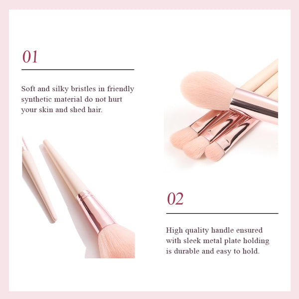Livingandhome makeup brush set pink 20 pieces (British brand)