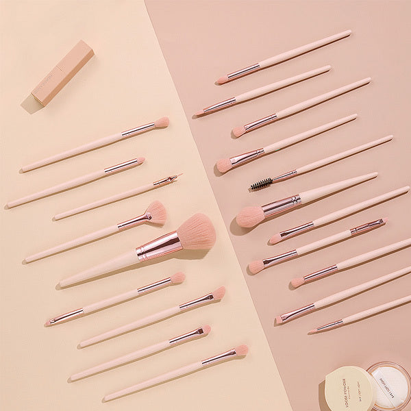 Livingandhome makeup brush set pink 20 pieces (British brand)