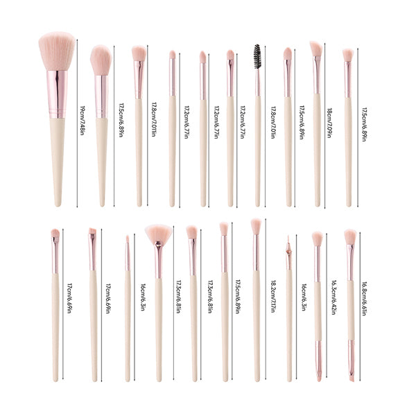 Livingandhome makeup brush set pink 20 pieces (British brand)