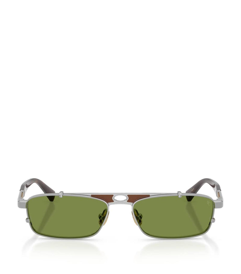 Brunello Cucinelli Paloma rectangular titanium sunglasses, UK version