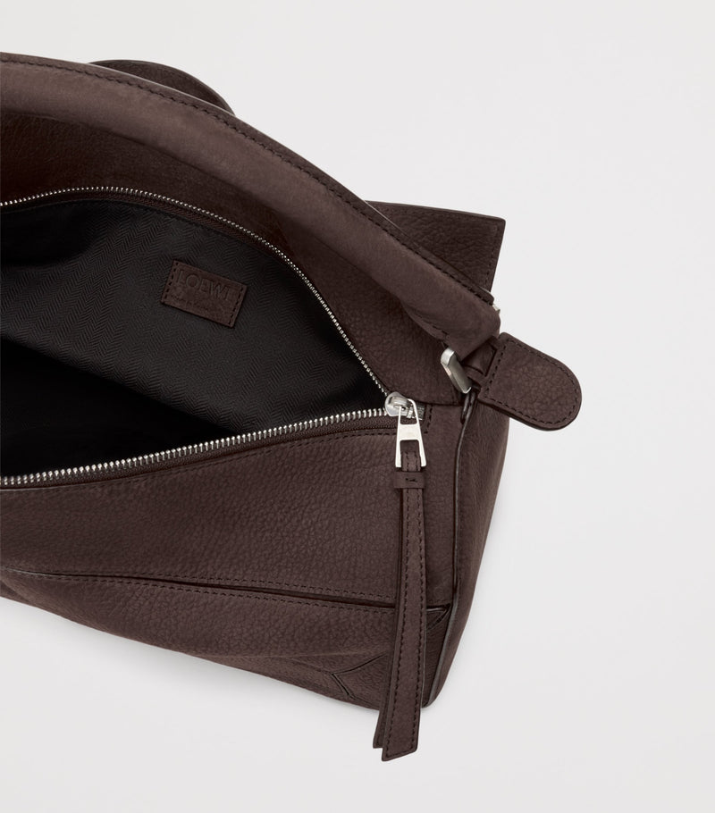 LOEWE large suede puzzle top-handle bag, UK version