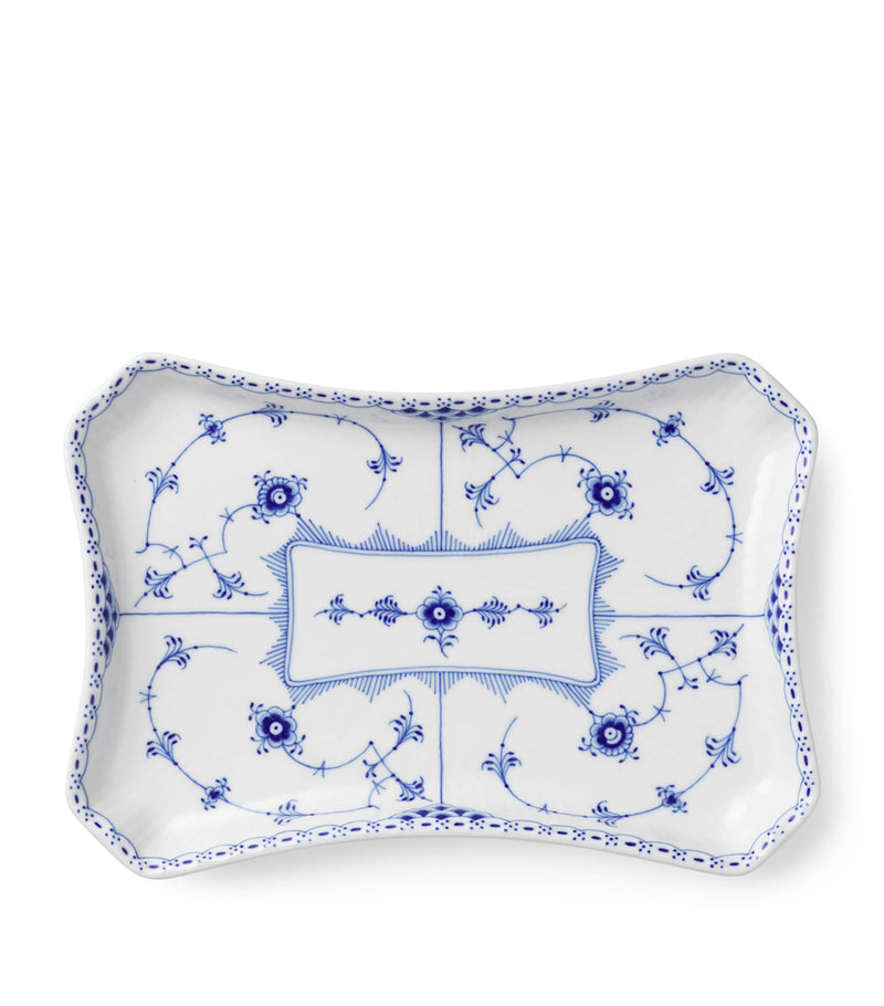 Royal Copenhagen Half Lace Rectangular porcelain dish 24.5cm, imported from the UK