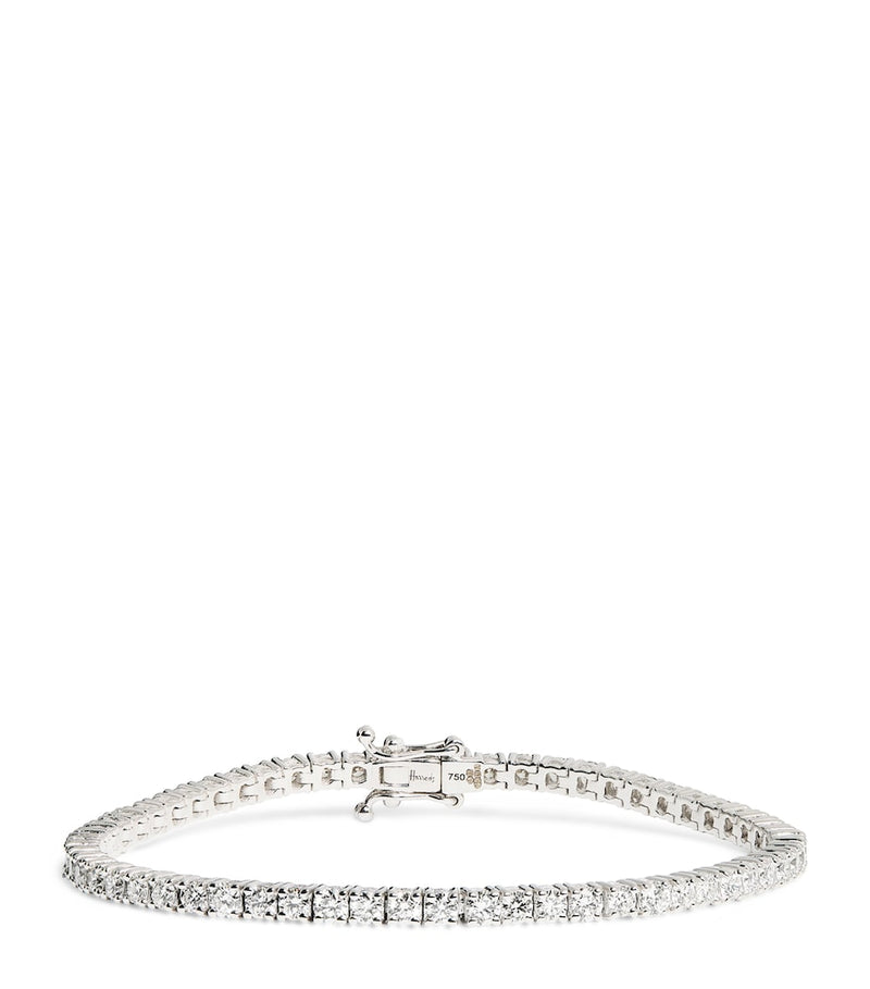 Harrods white gold diamond tennis bracelet 4.00ct - British product