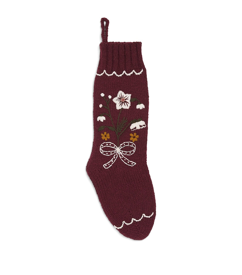 Shirley Bredal hellebore wool Christmas stocking, UK version