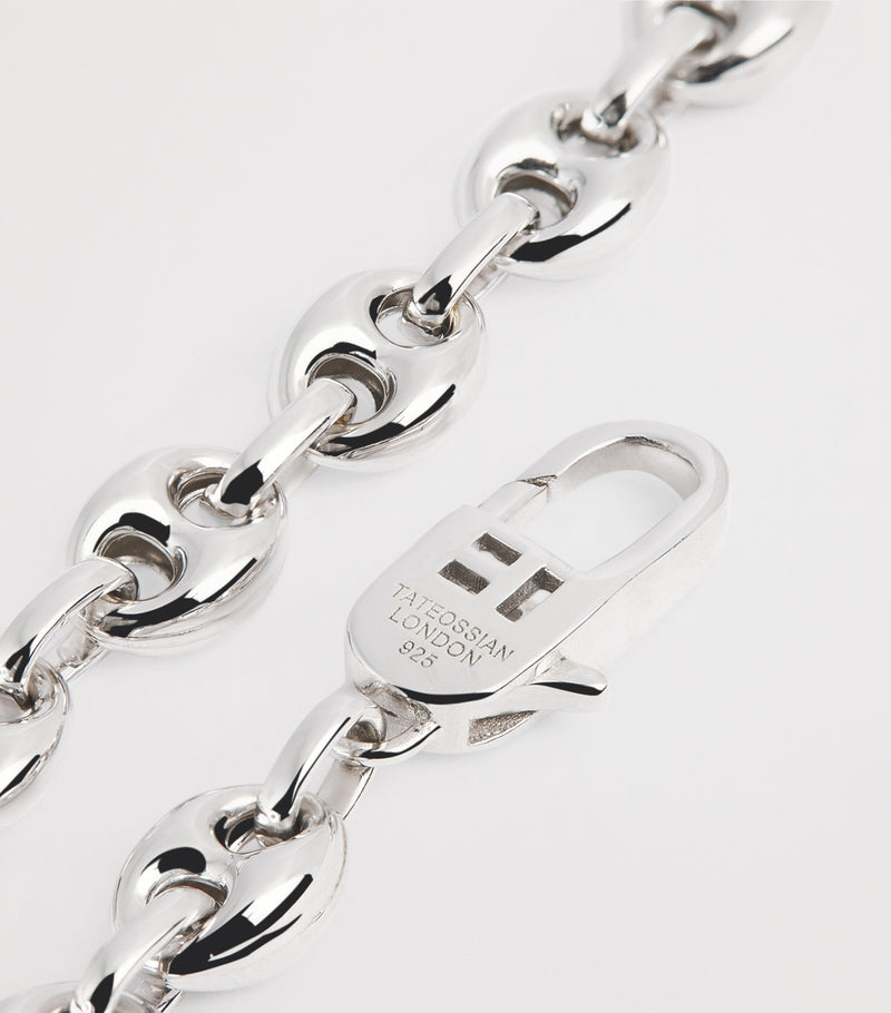 Tateossian sterling silver marine link chain bracelet (British brand)