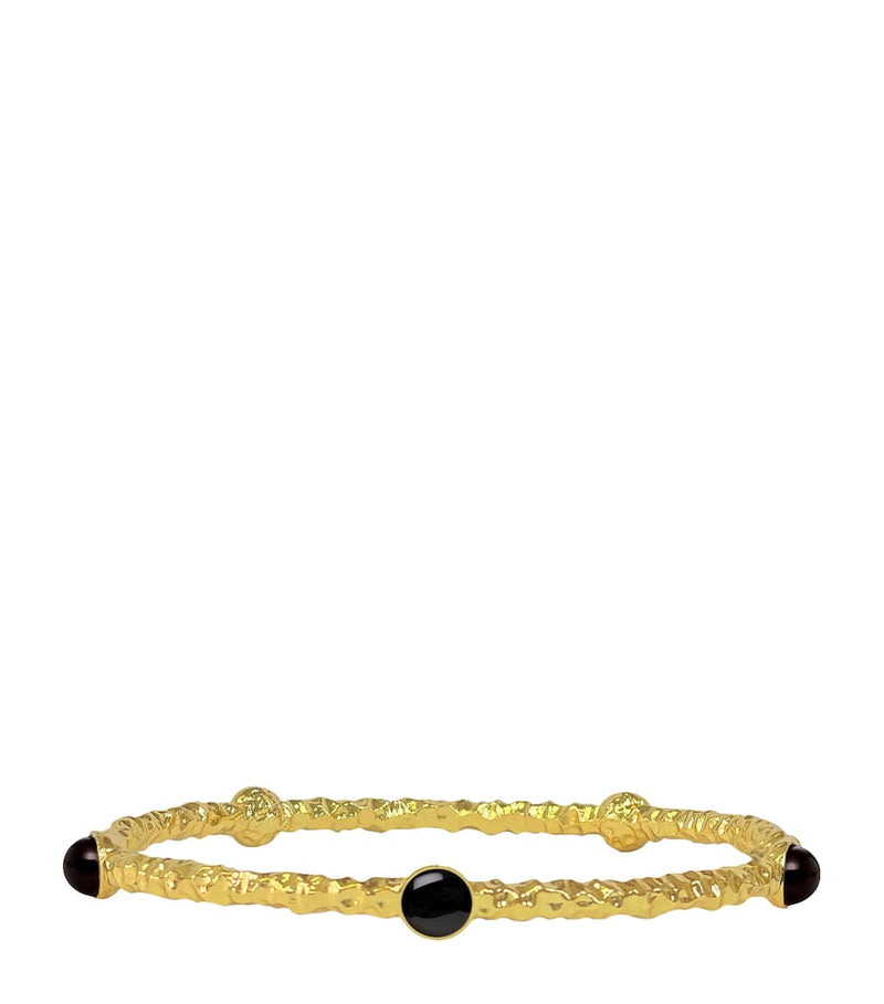 Halcyon Days gold-plated cabochon bangle - British product