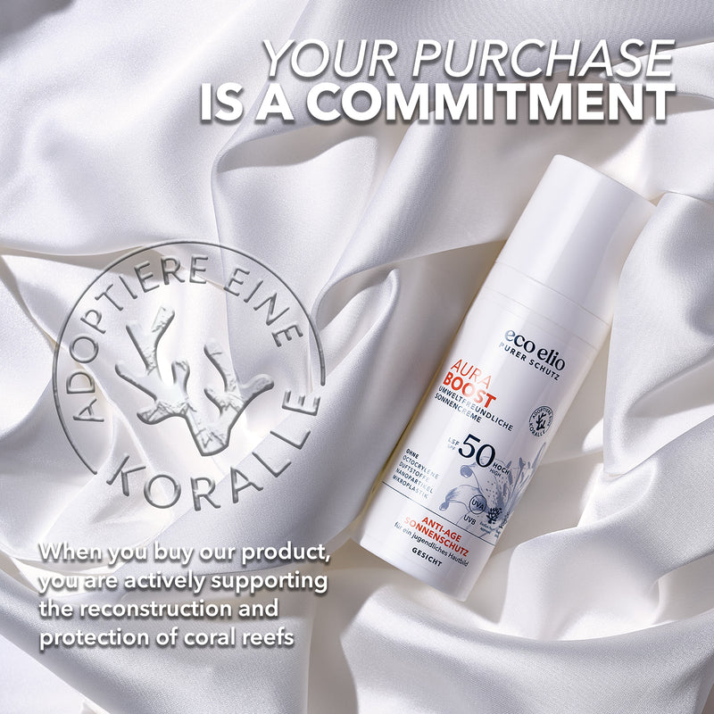 eco elio Aura Boost anti-aging sunscreen (British brand)