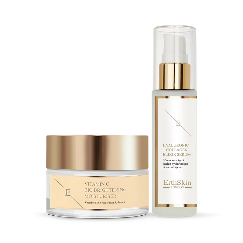 Erth Skin London Vitamin C brightening moisturiser and serum duo, imported from the UK