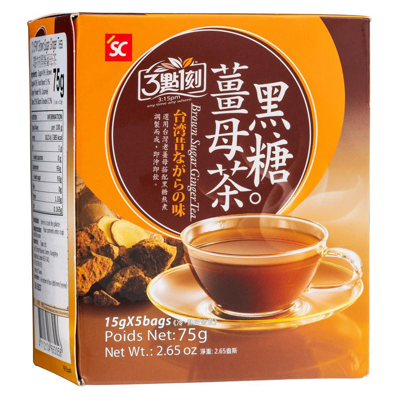 3:15pm brown sugar ginger tea, imported from the UK