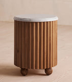 Soho Home Carlisle bedside table solid oak Carrara marble, imported from the UK
