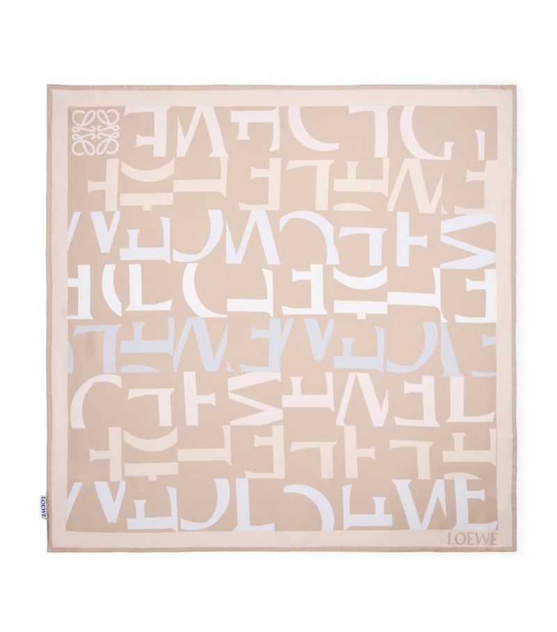 LOEWE silk twill scarf 90cm, UK version