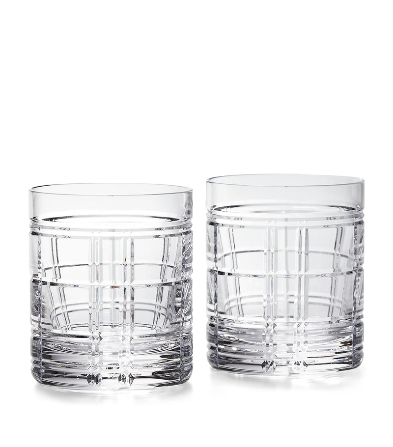 Ralph Lauren Hudson Plaid old-fashioned glasses set of two, imported from the UK