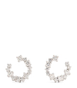Harrods Suzanne Kalan White Gold and Round Diamond Mini Spiral Hoop Earrings- Buy online at McGrocer