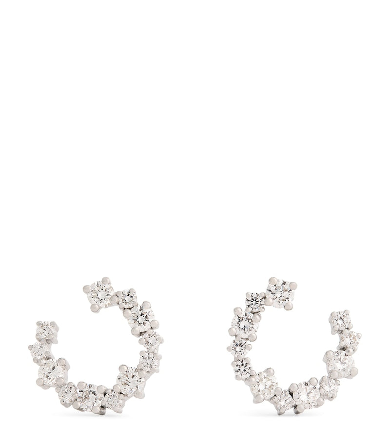 Suzanne Kalan mini spiral diamond hoop earrings, UK version