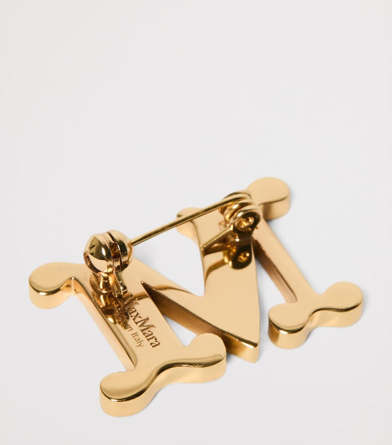 Max Mara monogram brooch crystal embellishment - British product