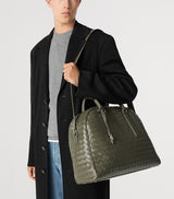 Harrods Intrecciato Weave Leather Travel Bag with Detachable Strap and Twin Handles, 35x47x16 cm- Buy online at McGrocer