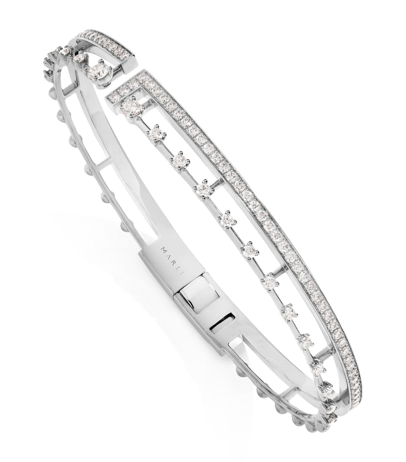 Marli New York white gold diamond bangle, imported from the UK