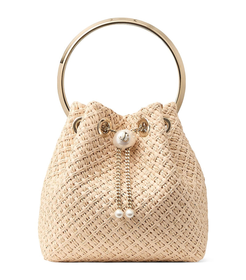 Jimmy Choo Raffia Bon Bon top-handle bag - British product