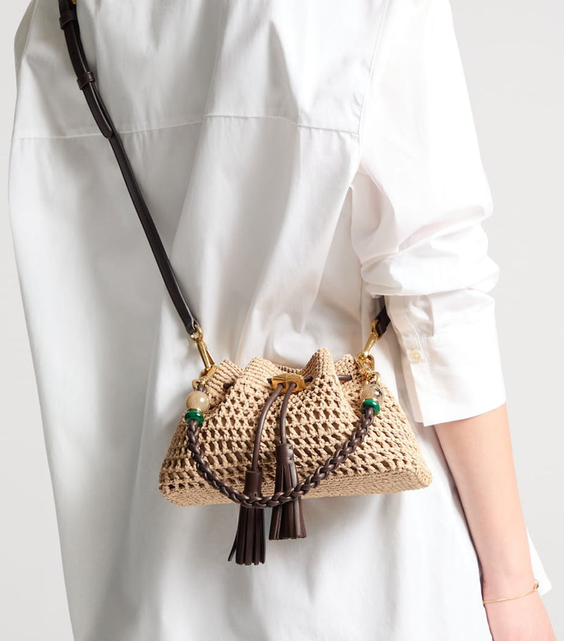 Jimmy Choo Cinch raffia shoulder bag (British brand)