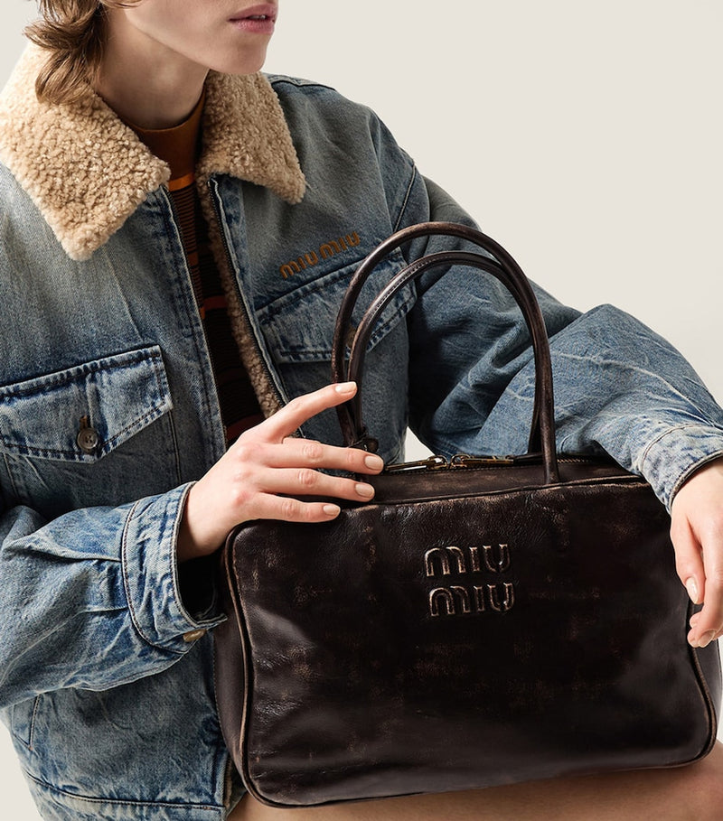 Miu Miu Beau nappa leather top-handle bag (British brand)