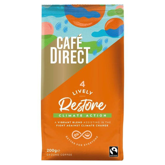 Cafedirect Fairtrade Restore Lively Roast Ground Coffee   200g