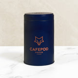 Blue Storage Tin with gloss wave design 10cm x 15.5cm, imported from the UK