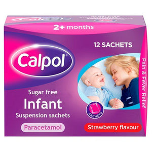 Calpol Infant Sugar Free Suspension Sachets Strawberry 2+ Months 12 per pack