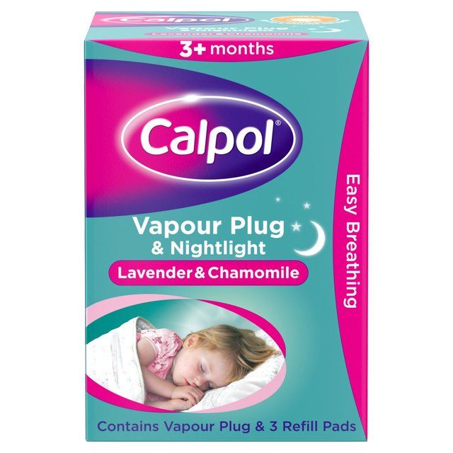 Calpol Vapour Plug  & Nightlight  + 3 Refill Pads Lavender & Chamomile