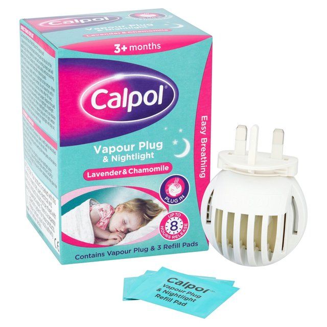 Calpol Vapour Plug  & Nightlight  + 3 Refill Pads Lavender & Chamomile