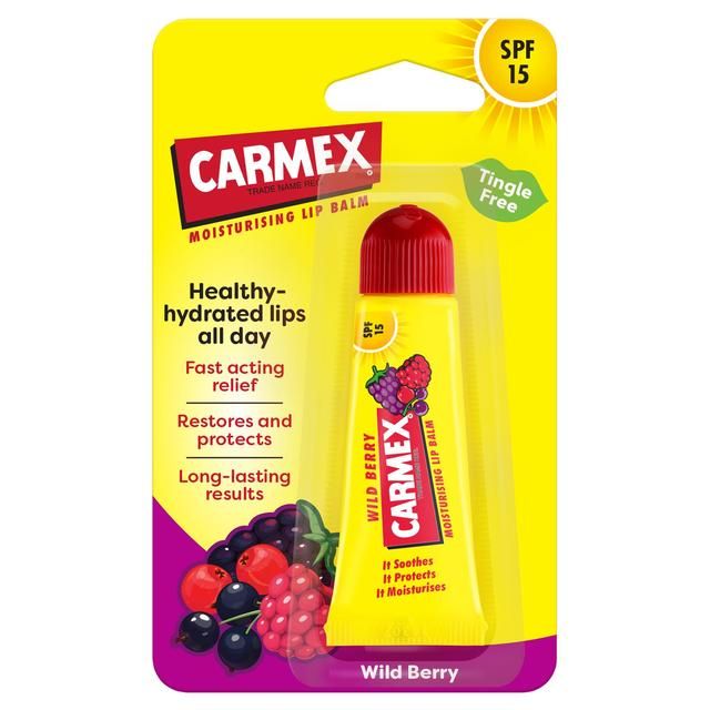 Carmex Lip Balm Wildberry Tingle Free Tube SPF 15 10g