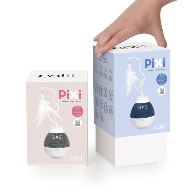 Catit Pixi Spinner Electronic Cat Toy White & Grey
