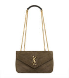 Saint Laurent Small Loulou shoulder bag in padded suede, imported from the UK