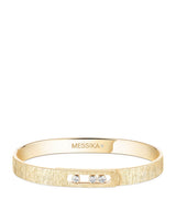 Harrods Messika Move Noa Diamond and Yellow Gold Chiselled Bangle (0.15ct)- Buy online at McGrocer
