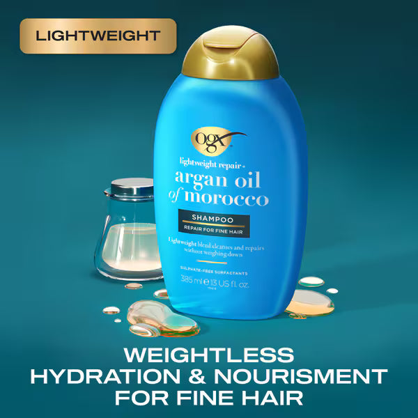 OGX Argan Light Shampoo 385ml, imported from the UK