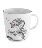 Meissen porcelain mug with platinum rim and dragon design, 300ml, imported from the UK