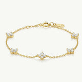 Superdrug MUCHV Flower Charm Bracelet in Gold or Silver, 18cm Adjustable Length- Buy online at McGrocer