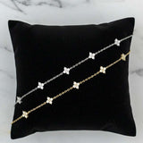 MUCHV flower charm bracelet in gold or silver 18cm - British product