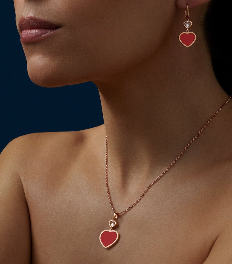 Chopard Happy Hearts pendant rose gold carnelian diamond, UK version