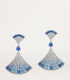 Bvlgari Divas Dream earrings in white gold with diamonds and sapphires - British product