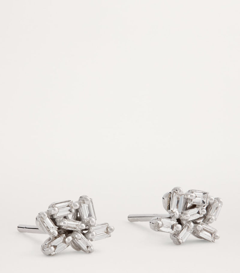 Suzanne Kalan diamond cluster stud earrings, imported from the UK
