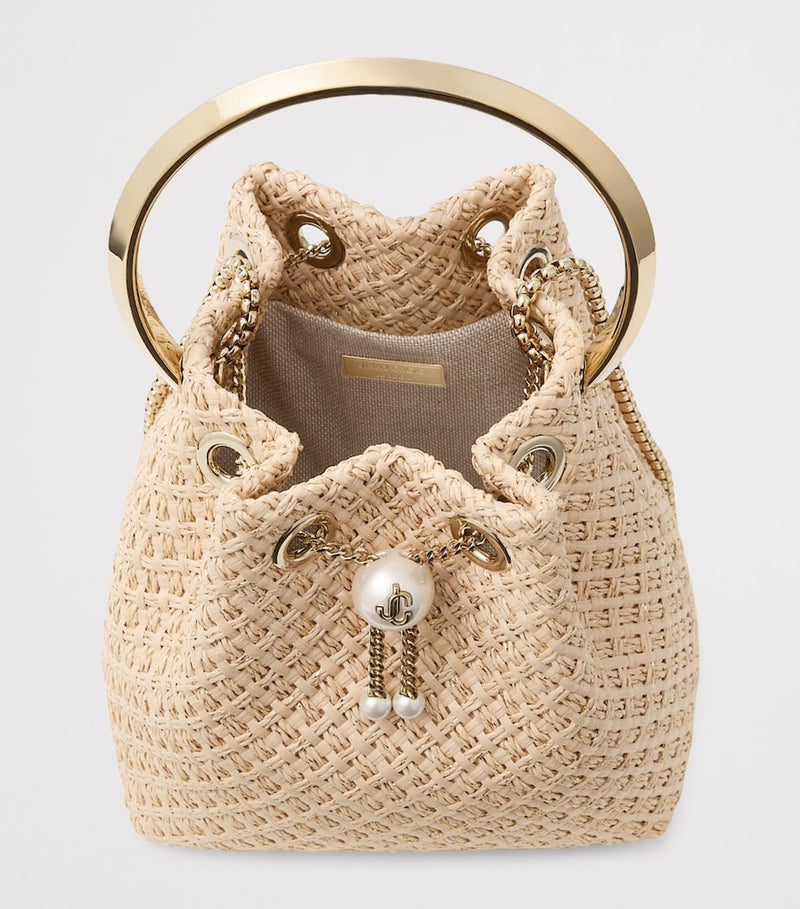 Jimmy Choo Raffia Bon Bon top-handle bag - British product